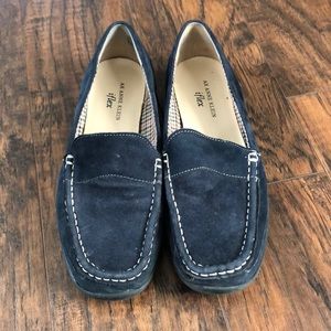Anne Klein navy suede loafer